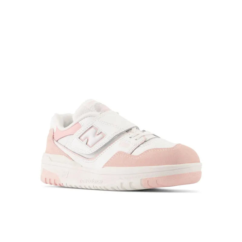 New Balance 550 Bungee Lace with Top Strap White / Pink Haze (PHB550V1-40844)