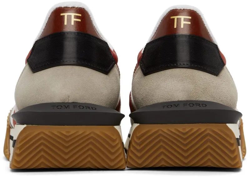 TOM FORD Red & Grey James Sneakers (J1292T-LCL246)