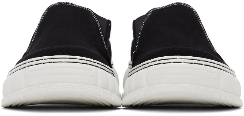Virón SSENSE Exclusive Black Recycled Canvas 1984 Slip-On Sneakers (1984-04-C-910)