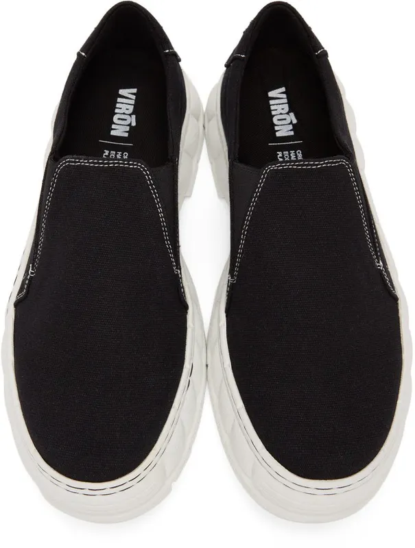 Virón SSENSE Exclusive Black Recycled Canvas 1984 Slip-On Sneakers (1984-04-C-910)