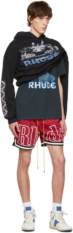 Rhude SSENSE Exclusive White & Blue Rhecess Hi Sneakers (RHSS22FO05178600)