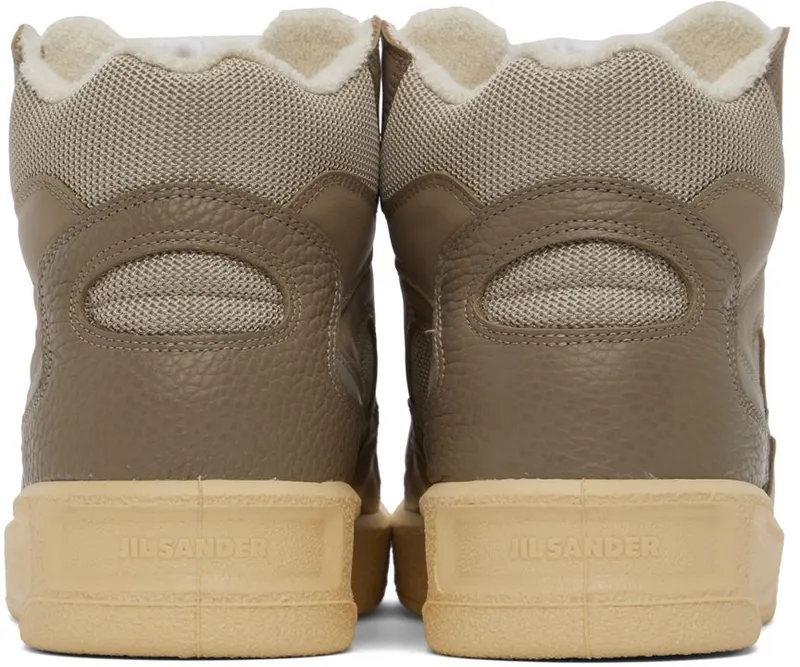 Jil Sander Taupe Basket High-Top Sneakers (JSMU860008_MUZ00004N)
