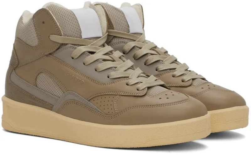 Jil Sander Taupe Basket High-Top Sneakers (JSMU860008_MUZ00004N)