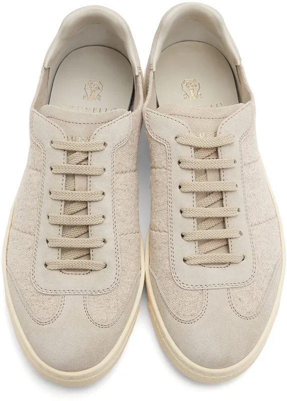 Brunello Cucinelli Taupe Knit Hybrid Sneakers (MZUKSSN286)