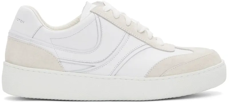 Dries Van Noten White & Beige Leather Sneakers (WS221-276-119)
