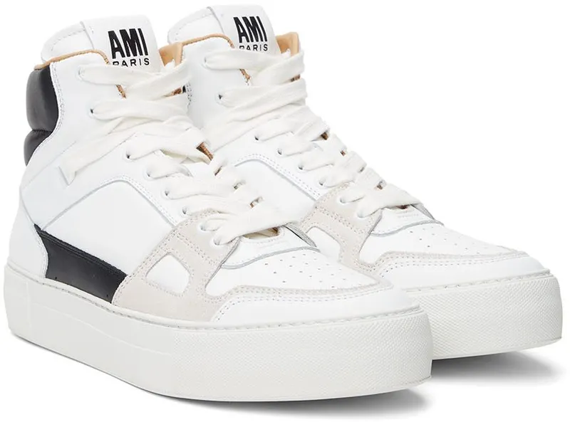 AMI Alexandre Mattiussi White & Black Ami de Cœur Sneakers (USN415.858)
