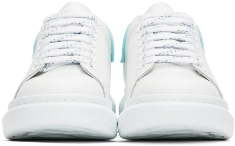 Alexander McQueen White & Blue Oversized Sneakers (625156WHXMT9729)