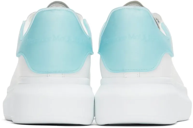 Alexander McQueen White & Blue Oversized Sneakers (625156WHXMT9729)