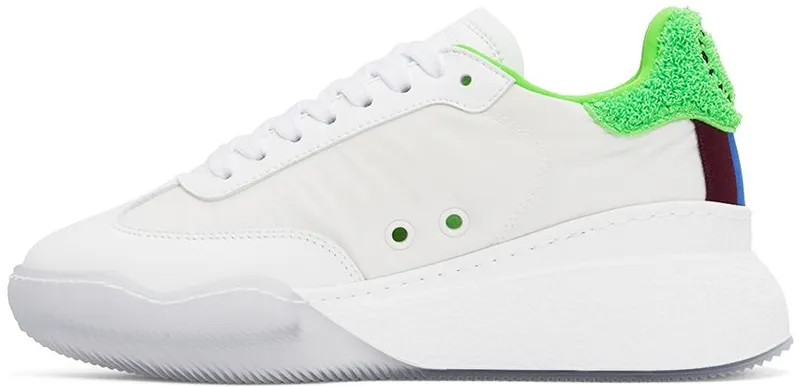 Stella McCartney White & Green Loop Sneakers (810047E00019)
