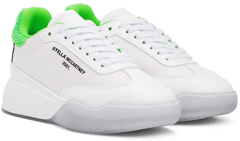 Stella McCartney White & Green Loop Sneakers (810047E00019)