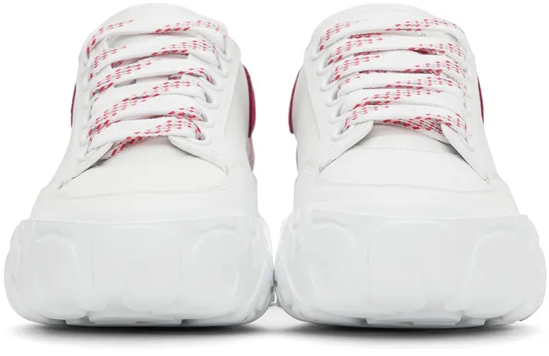 Alexander McQueen White & Pink Court Trainer Sneakers (633915WIA9D)