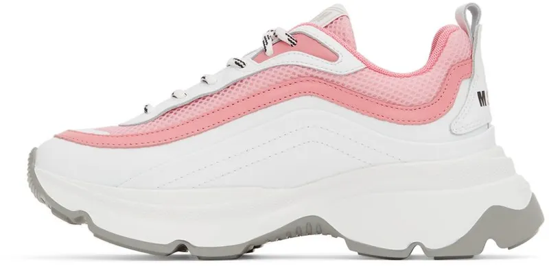MSGM White & Pink Minimal Chunky Sole Sneakers (3241MDS202 376)