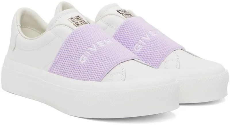 Givenchy White & Purple City Sport Sneakers (BE0029E1BC599)