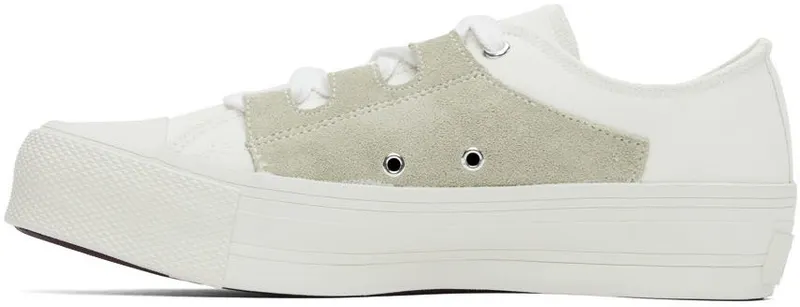 NEEDLES White Asymmetric Ghillie Sneakers (KP045)