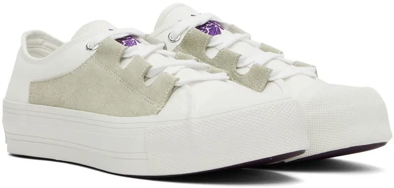 NEEDLES White Asymmetric Ghillie Sneakers (KP045)