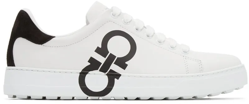 Salvatore Ferragamo White Gancini Sneakers (747213 20489004)