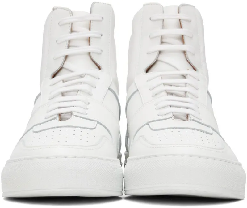 Common Projects White Cracked Leather High Sneakers (ARTICLE 2335)