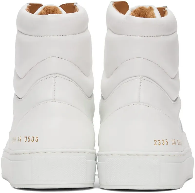 Common Projects White Cracked Leather High Sneakers (ARTICLE 2335)
