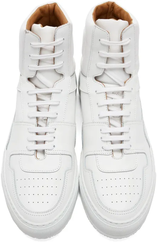 Common Projects White Cracked Leather High Sneakers (ARTICLE 2335)