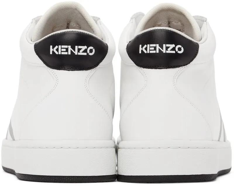 Kenzo White K-Logo Kourt High Sneakers (FB65SN370L50)