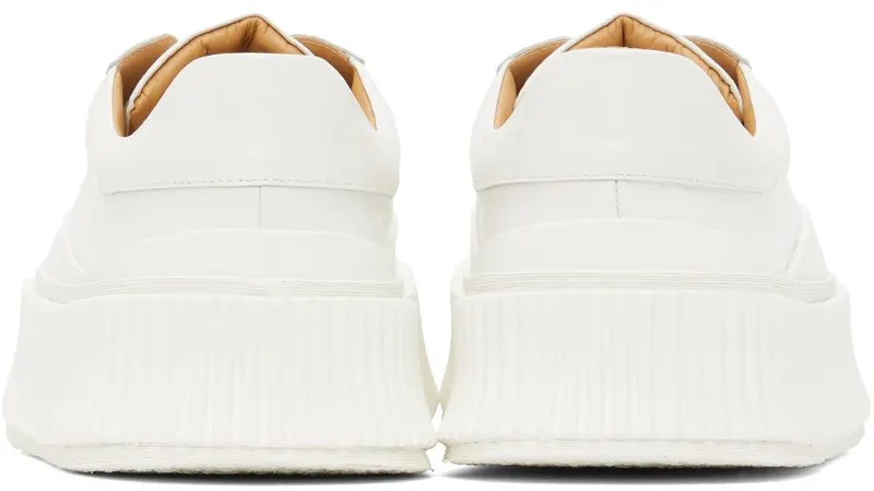 Jil Sander White Leather Platform Sneakers (JI32535A_15621)