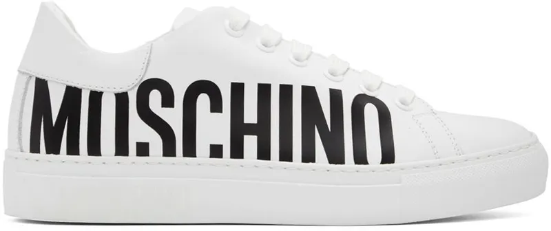 Moschino White Leather Sneakers (MA15022G1E MF0)