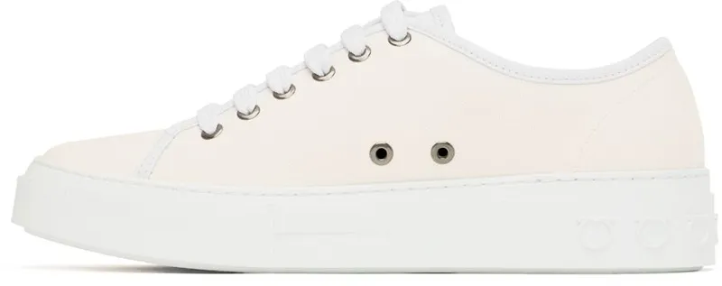 Salvatore Ferragamo White Recycled Cotton Sneakers (751193 020709002)