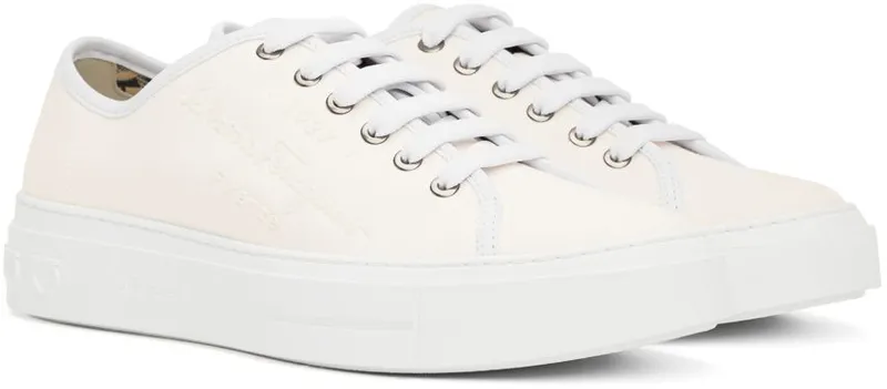 Salvatore Ferragamo White Recycled Cotton Sneakers (751193 020709002)