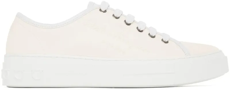 Salvatore Ferragamo White Recycled Cotton Sneakers (751193 020709002)