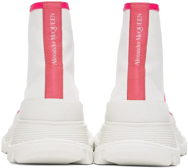 Alexander McQueen White Tread Slick High Sneakers (697082W4MV5)