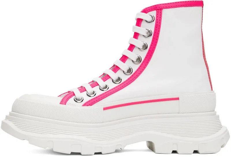 Alexander McQueen White Tread Slick High Sneakers (697082W4MV5)