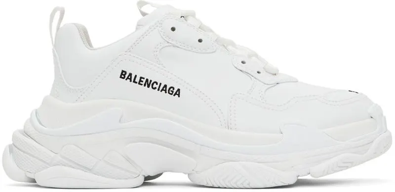 Balenciaga White Triple S Low-Top Sneakers (536737-W2FA5-9000)