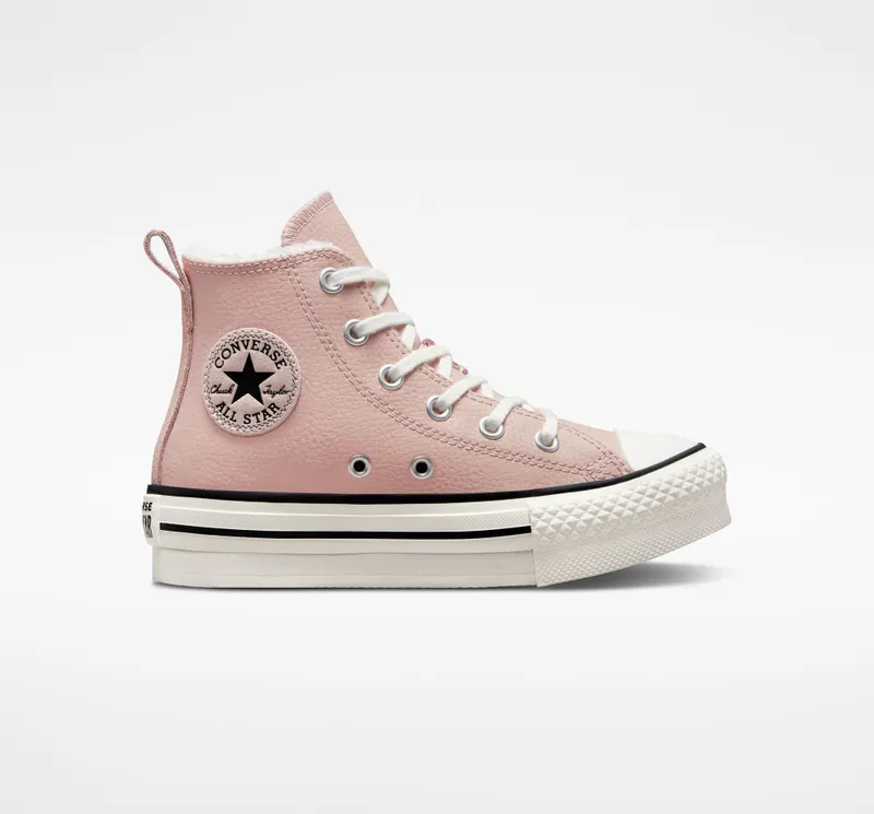 Converse Chuck Taylor All Star EVA Lift Platform Lined Leather Stone Mauve/vintage White