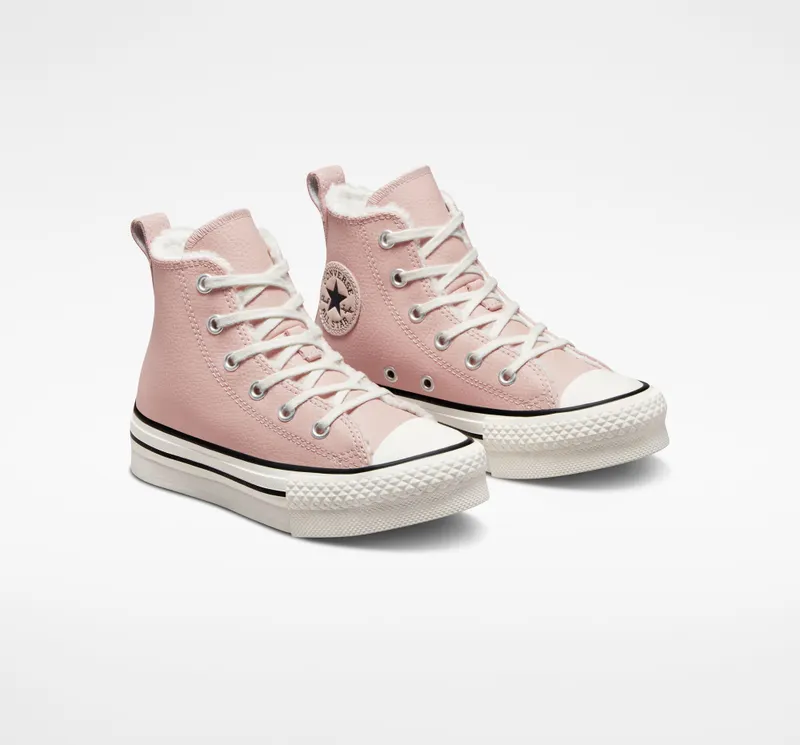 Converse Chuck Taylor All Star EVA Lift Platform Lined Leather Stone Mauve/vintage White