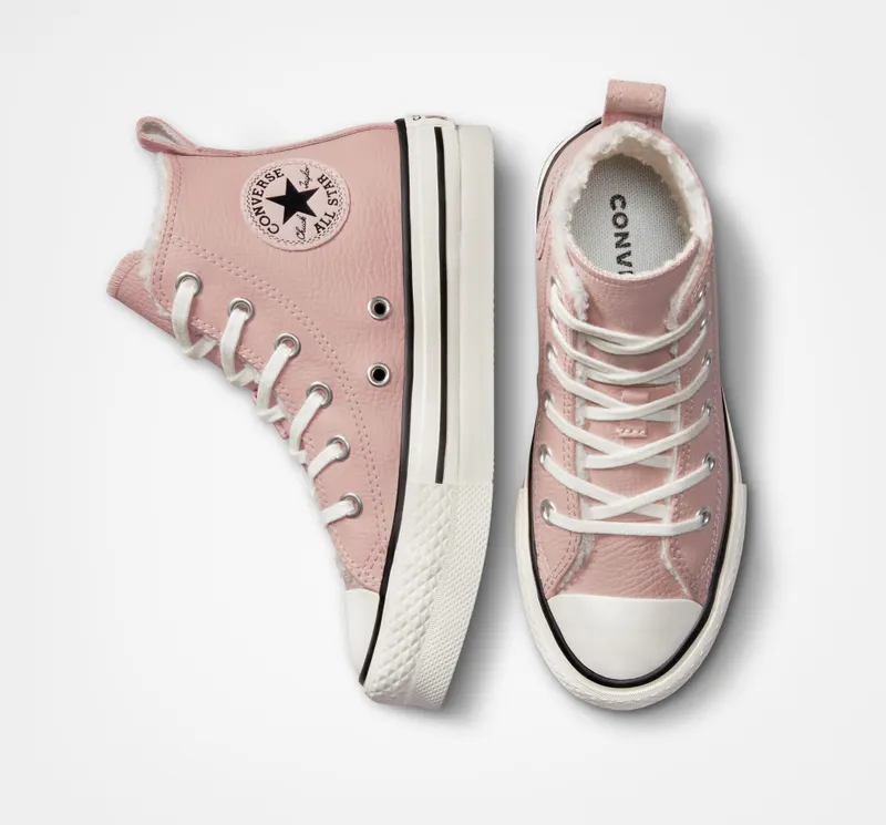 Converse Chuck Taylor All Star EVA Lift Platform Lined Leather Stone Mauve/vintage White