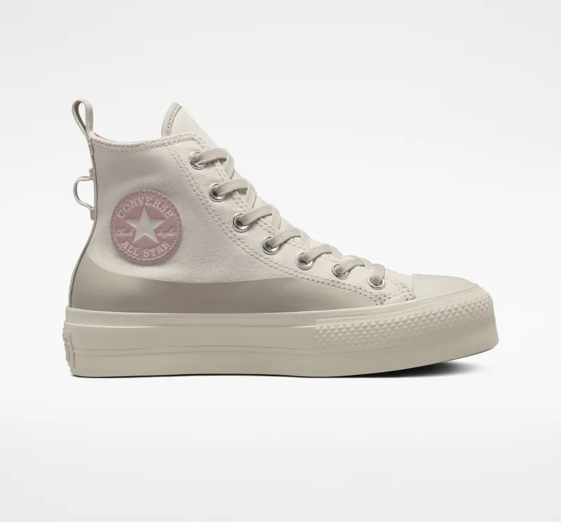 Converse Chuck Taylor All Star Lift Platform Water-Repellent Canvas Desert Sand/stone Mauve