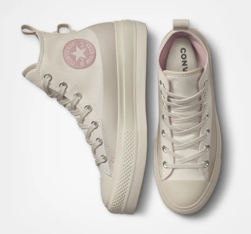 Converse Chuck Taylor All Star Lift Platform Water-Repellent Canvas Desert Sand/stone Mauve