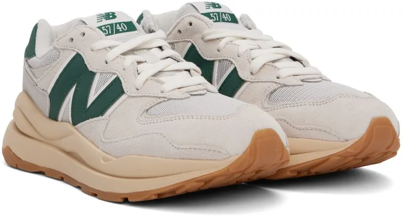 New Balance Beige & Green 57/40 Sneakers (M5740RSG)