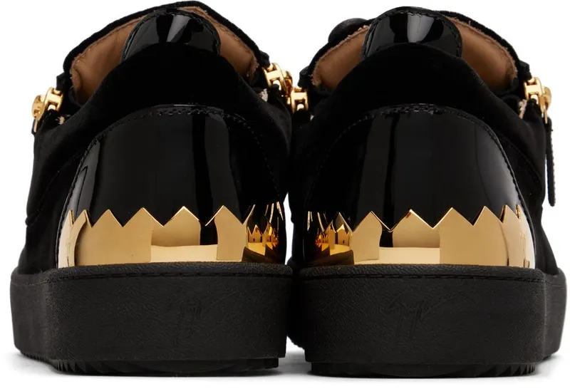 Giuseppe Zanotti Black & Gold Frankie Shark Sneakers (RU20045)