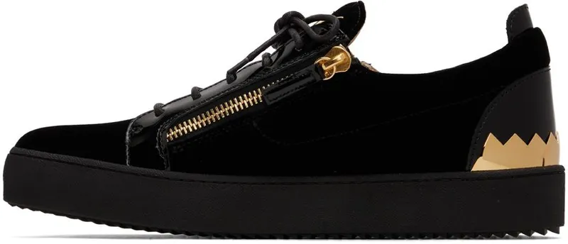 Giuseppe Zanotti Black & Gold Frankie Shark Sneakers (RU20045)
