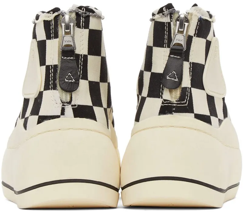 R13 Black & Off-White Check Kurt High-Top Sneakers (R13S5029-S023A)