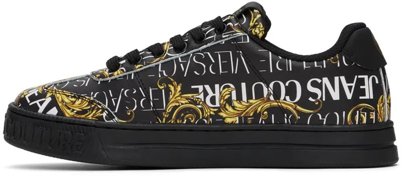 Versace Jeans Couture Black Court 88 Sneakers (E73YA3SK6EZP167)