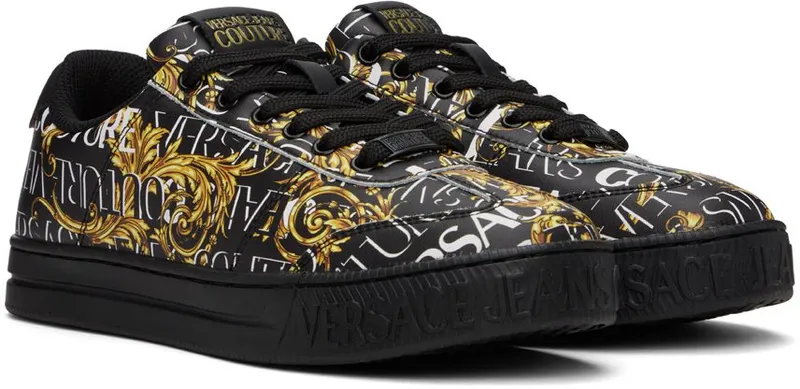 Versace Jeans Couture Black Court 88 Sneakers (E73YA3SK6EZP167)