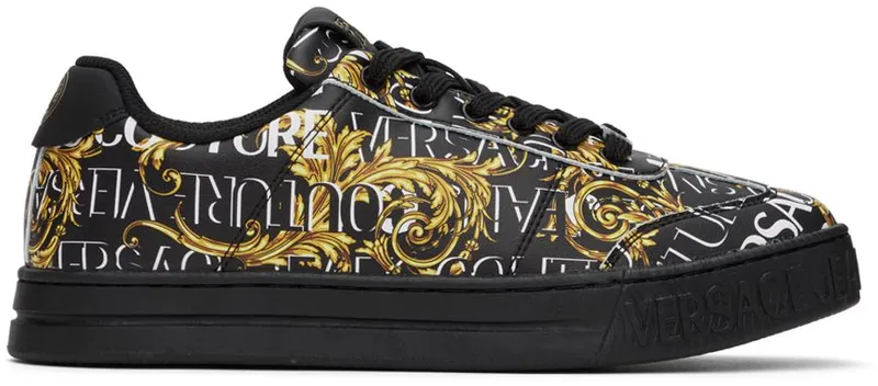 Versace Jeans Couture Black Court 88 Sneakers (E73YA3SK6EZP167)