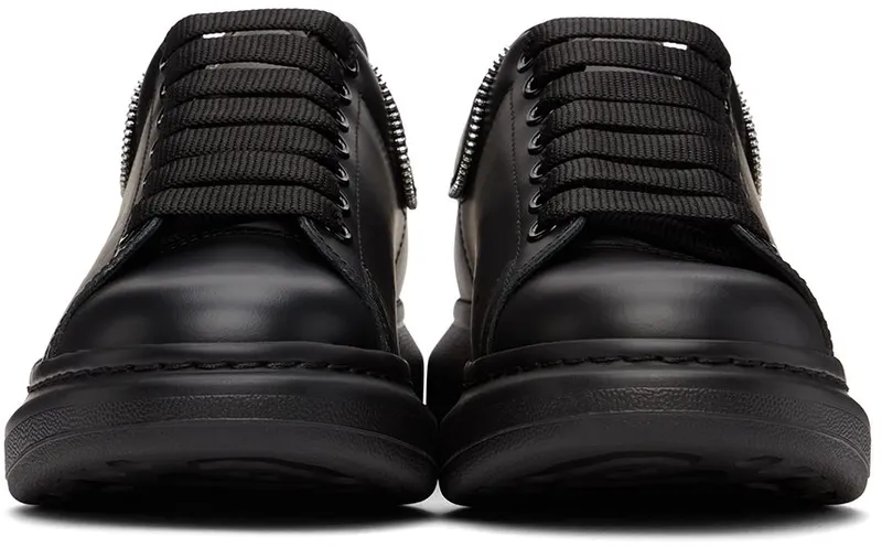 Alexander McQueen Oversized Zip Detailed Black Leather (688521WIB9P1081)