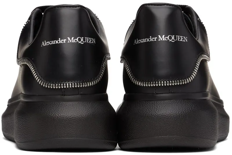 Alexander McQueen Oversized Zip Detailed Black Leather (688521WIB9P1081)