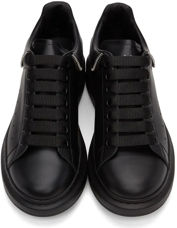 Alexander McQueen Oversized Zip Detailed Black Leather (688521WIB9P1081)