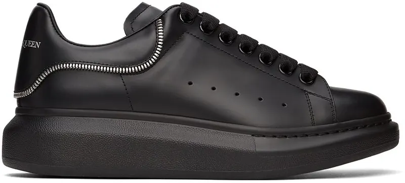 Alexander McQueen Oversized Zip Detailed Black Leather (688521WIB9P1081)