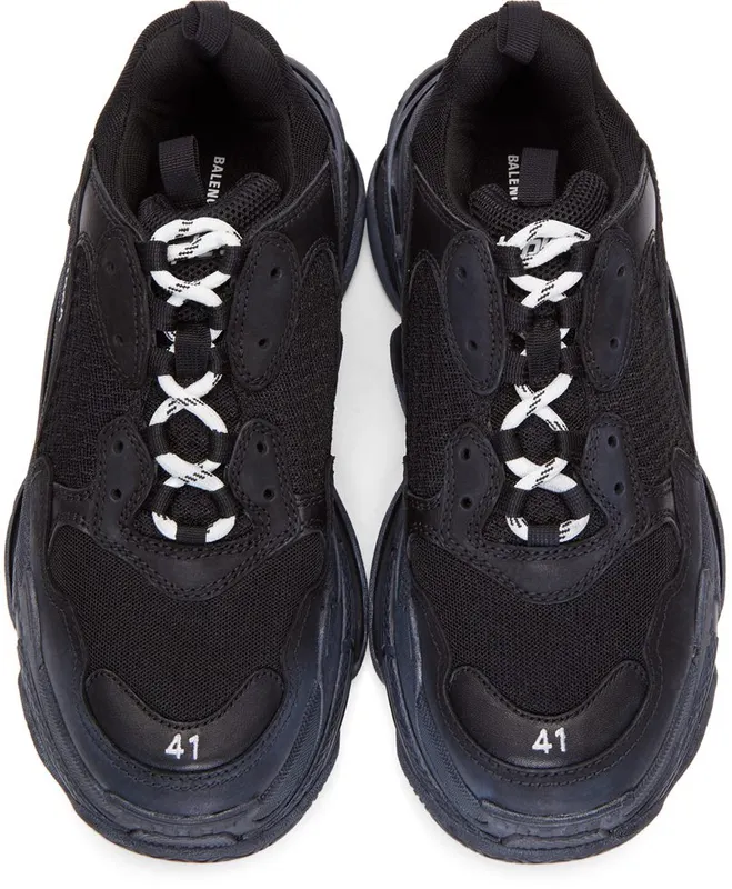 Balenciaga Black Triple S Sneakers (534162 W09O1)