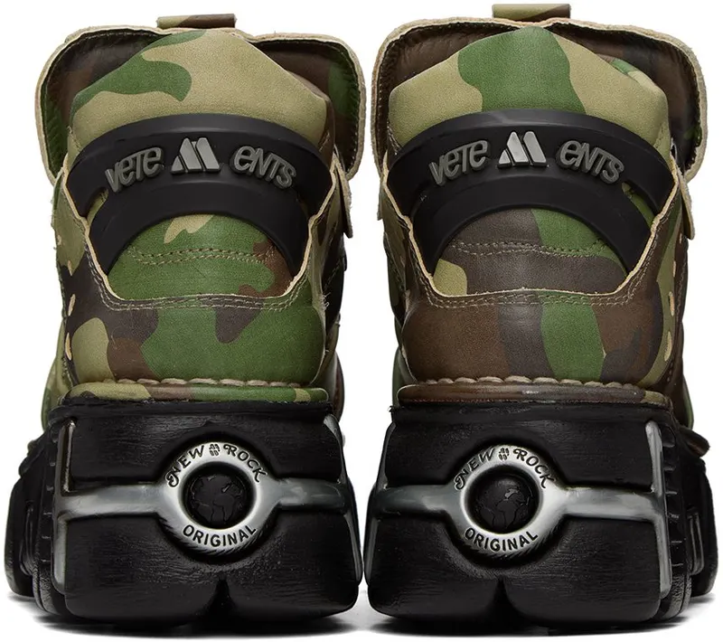 VETEMENTS Khaki New Rock Edition Platform Sneakers (UA53SN200G)